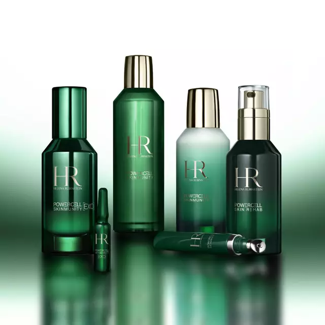 3D molecular network illustration representing EXO SAM technology in Powercell Skinmunity Serum