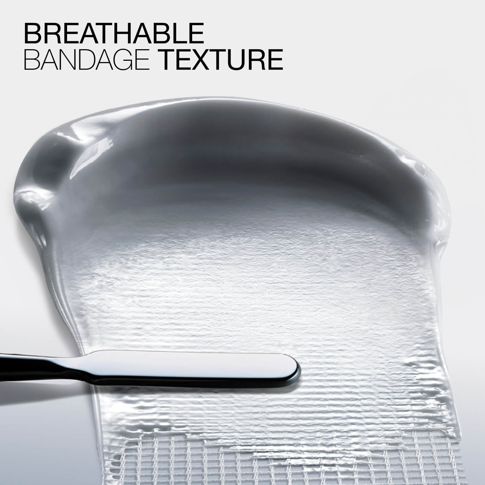 Helena Rubinstein REPLASTY's breathable bandage texture, spread with a spatula for skin repair.