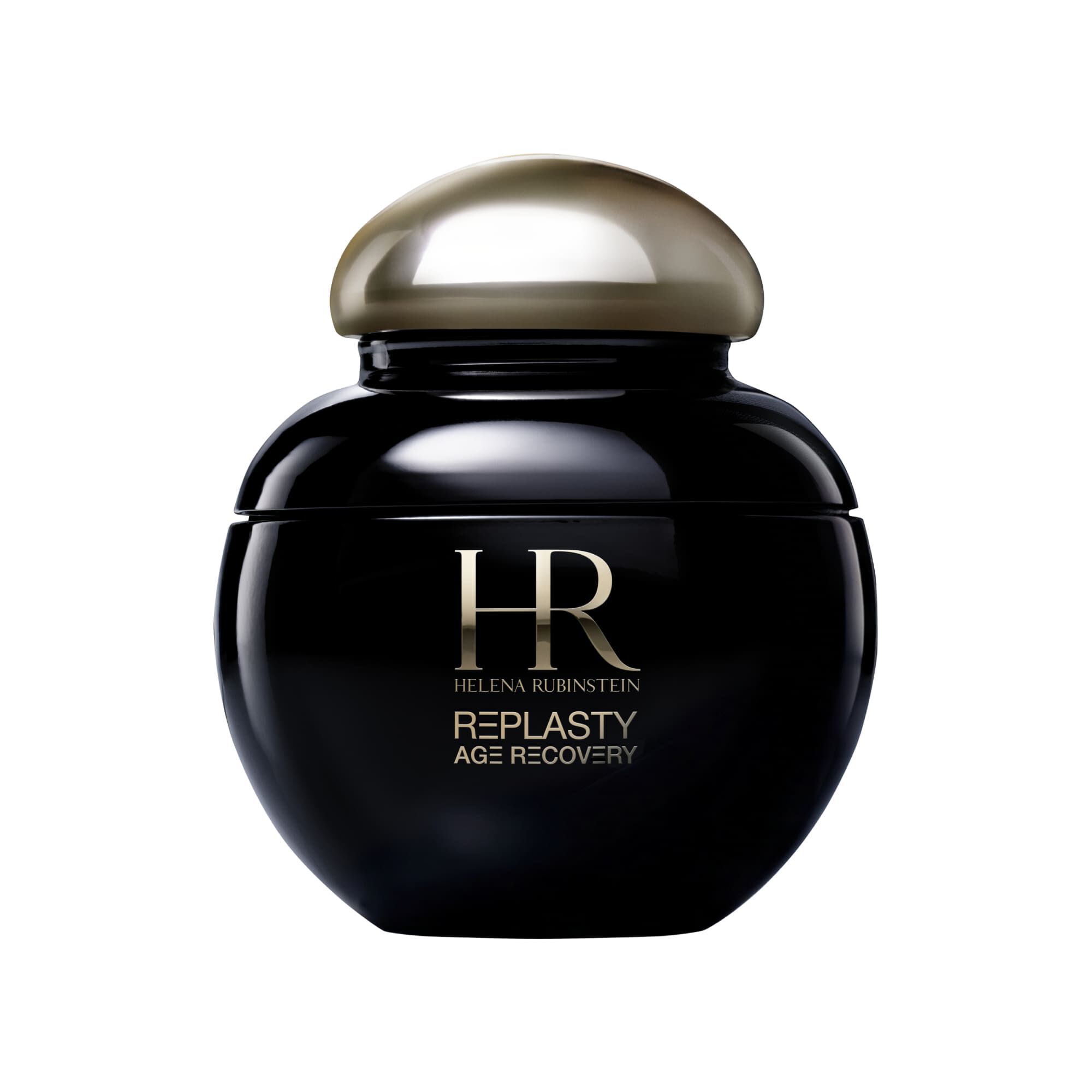 Helena Rubinstein REPLASTY Age Recovery Eye & Face Contour Concentrate in a sleek black jar with a radiant golden cap.